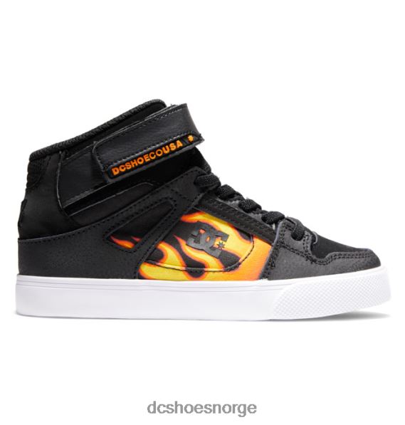 DC Shoes barnesko med høye elastiske blonder X0FD0523 svart/flammer
