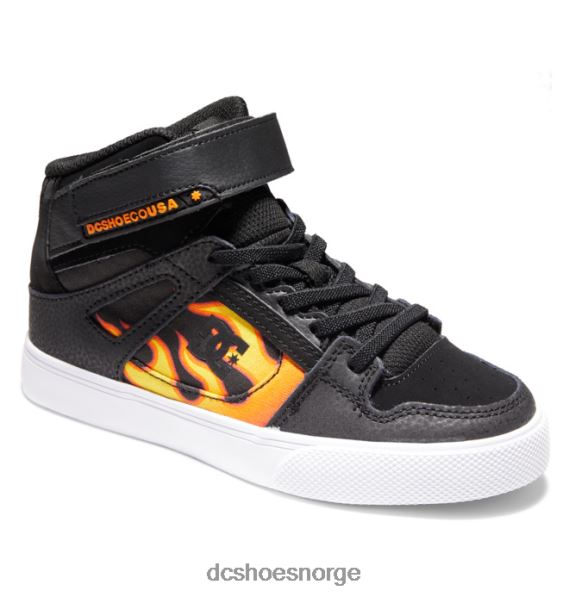 DC Shoes barnesko med høye elastiske blonder X0FD0523 svart/flammer