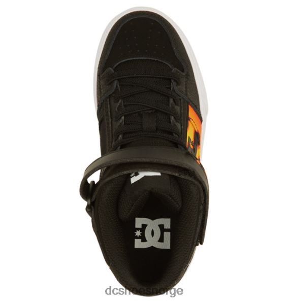 DC Shoes barnesko med høye elastiske blonder X0FD0523 svart/flammer