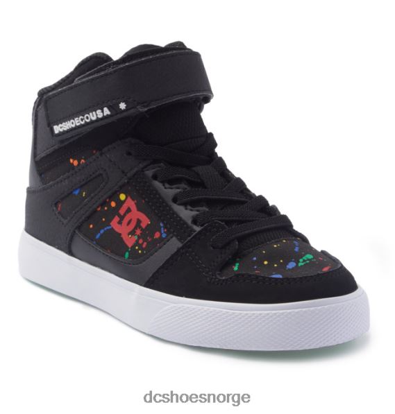 DC Shoes barnesko med høye elastiske blonder X0FD0526 svart/sprut