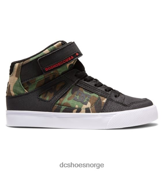 DC Shoes barnesko med høye elastiske blonder X0FD0542 svart camo
