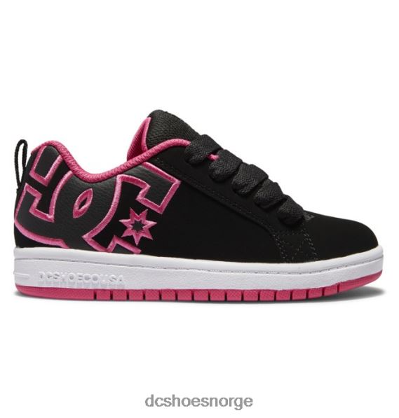 DC Shoes barnas domstol graffik sko X0FD0544 svart/rosa sjablong