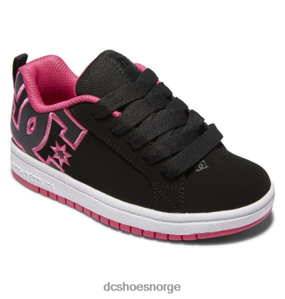 DC Shoes barnas domstol graffik sko X0FD0544 svart/rosa sjablong
