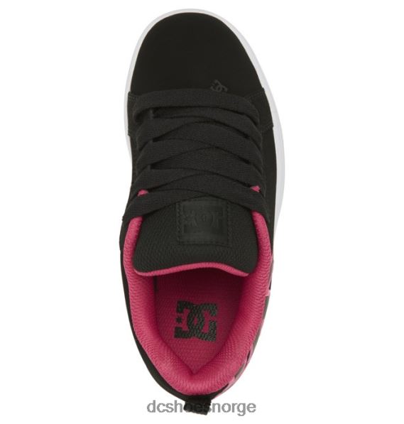 DC Shoes barnas domstol graffik sko X0FD0544 svart/rosa sjablong