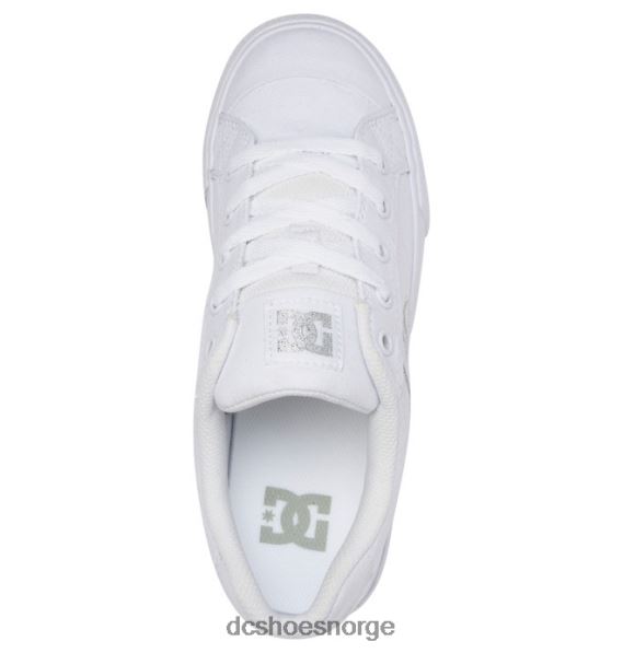 DC Shoes chelsea lerretssko for kvinner X0FD0455 hvit/sølv