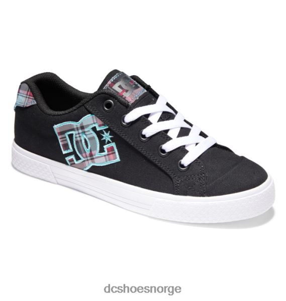 DC Shoes chelsea sko for kvinner X0FD0440 svart/rutet/hvitt