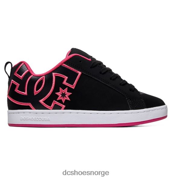 DC Shoes kvinners domstol graffik sko X0FD0437 svart/rosa sjablong