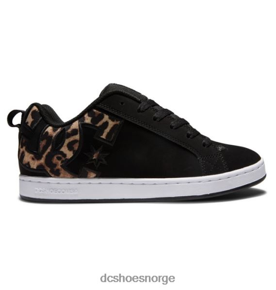DC Shoes kvinners domstol graffik sko X0FD0445 svart/hvitt/svart trykk