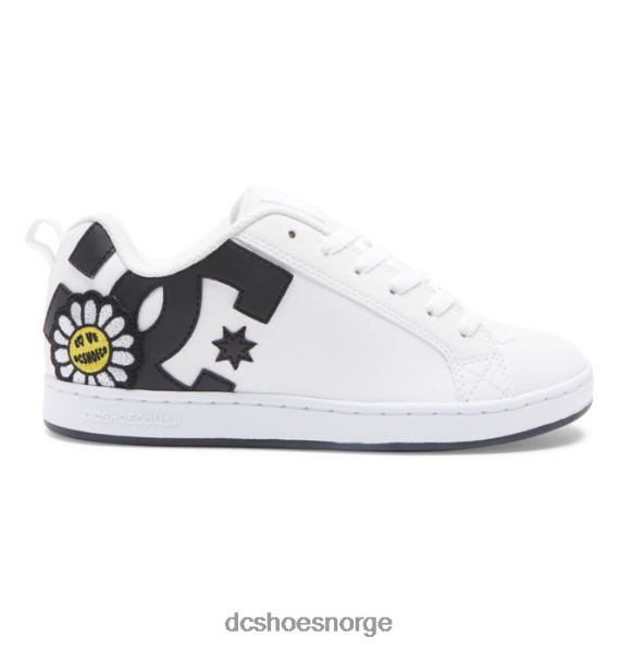 DC Shoes kvinners domstol graffik sko X0FD0448 hvit/svart/gul