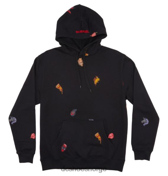 DC Shoes menns marvel deadpool x dc all over pullover hettegenser X0FD0410 svart