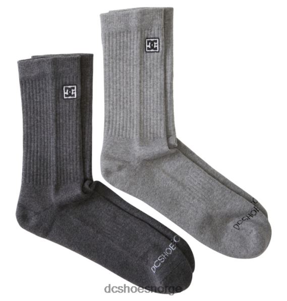DC Shoes menns dc 2-pack crew sokker X0FD0120 lys grå lyng